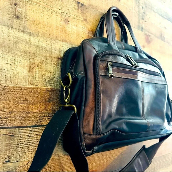 Vintage Samsonite Genuine Leather Portfolio/Briefcase/Laptop Messenger Bag - Picture 4 of 15